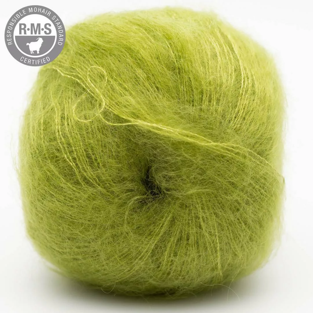 Kremke Soul Wool Silky Kid Apfelgrün appeltjes groen mohair zijde garen